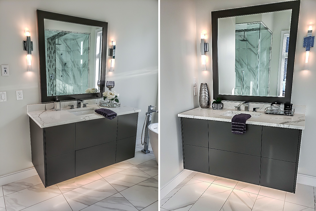 Two vanities for Carriageview Construction home