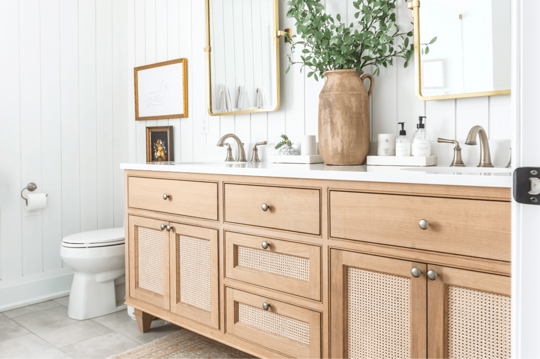 Custom rift white oak bathroom vanity