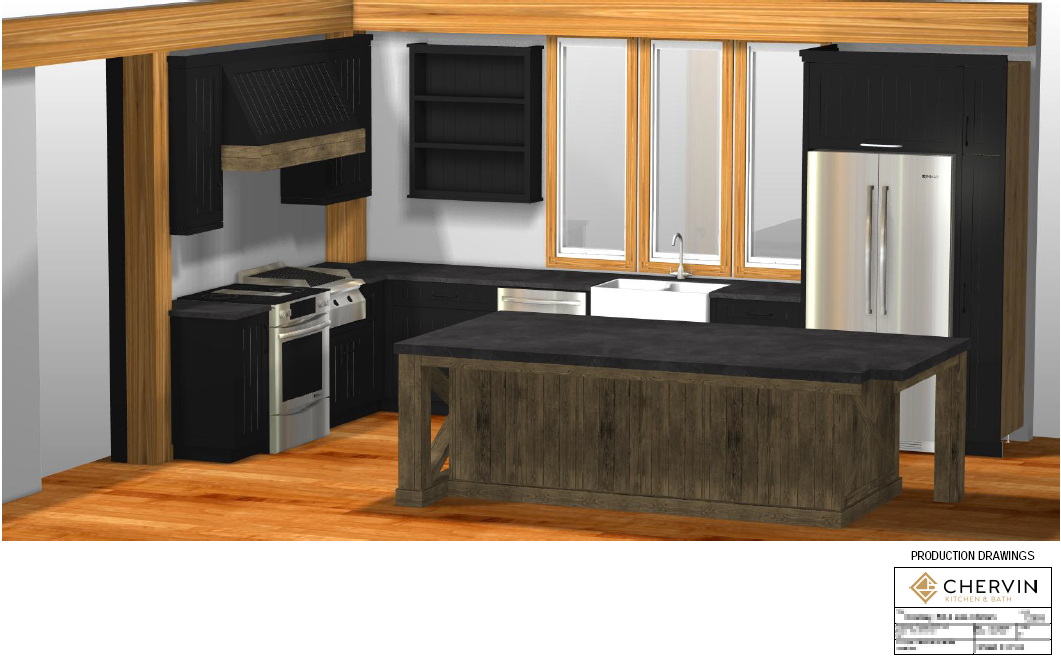 Cowper Cottage Kitchen - 3D Rendering