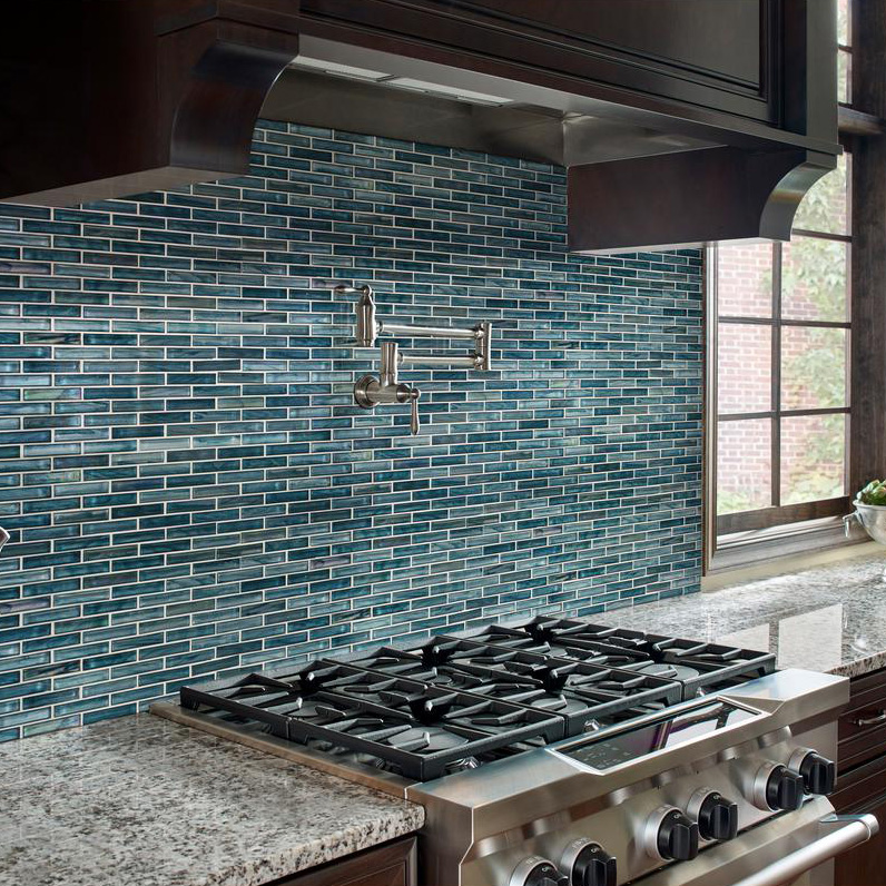 5 Pops of Colour to Consider for Your Kitchen | Oasis Blast Glass Mesh-Mounted Mosaic Tile