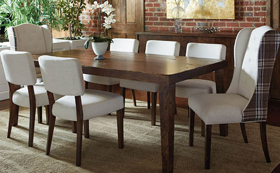 Wood & White Dining Set