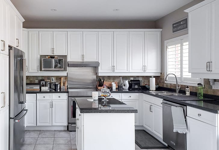 old outdated white kitchen