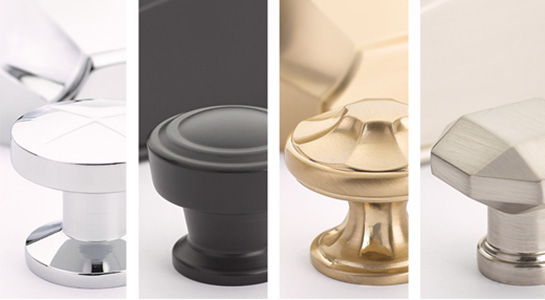 Hardware knob colors at Chervin Kitchen & Bath