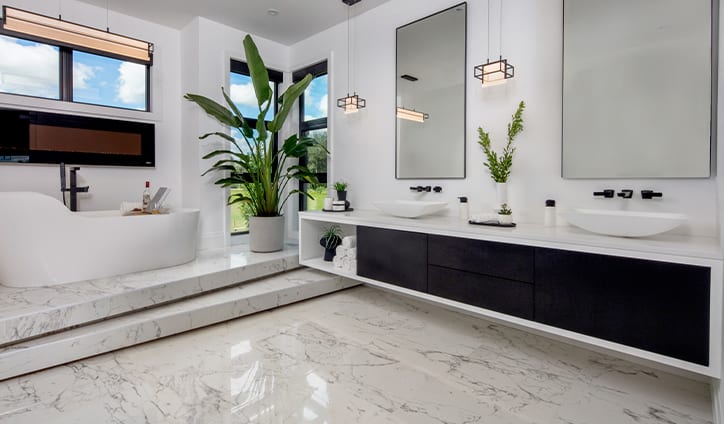 modern black and white bathroom vanity chervin kitchen & bath