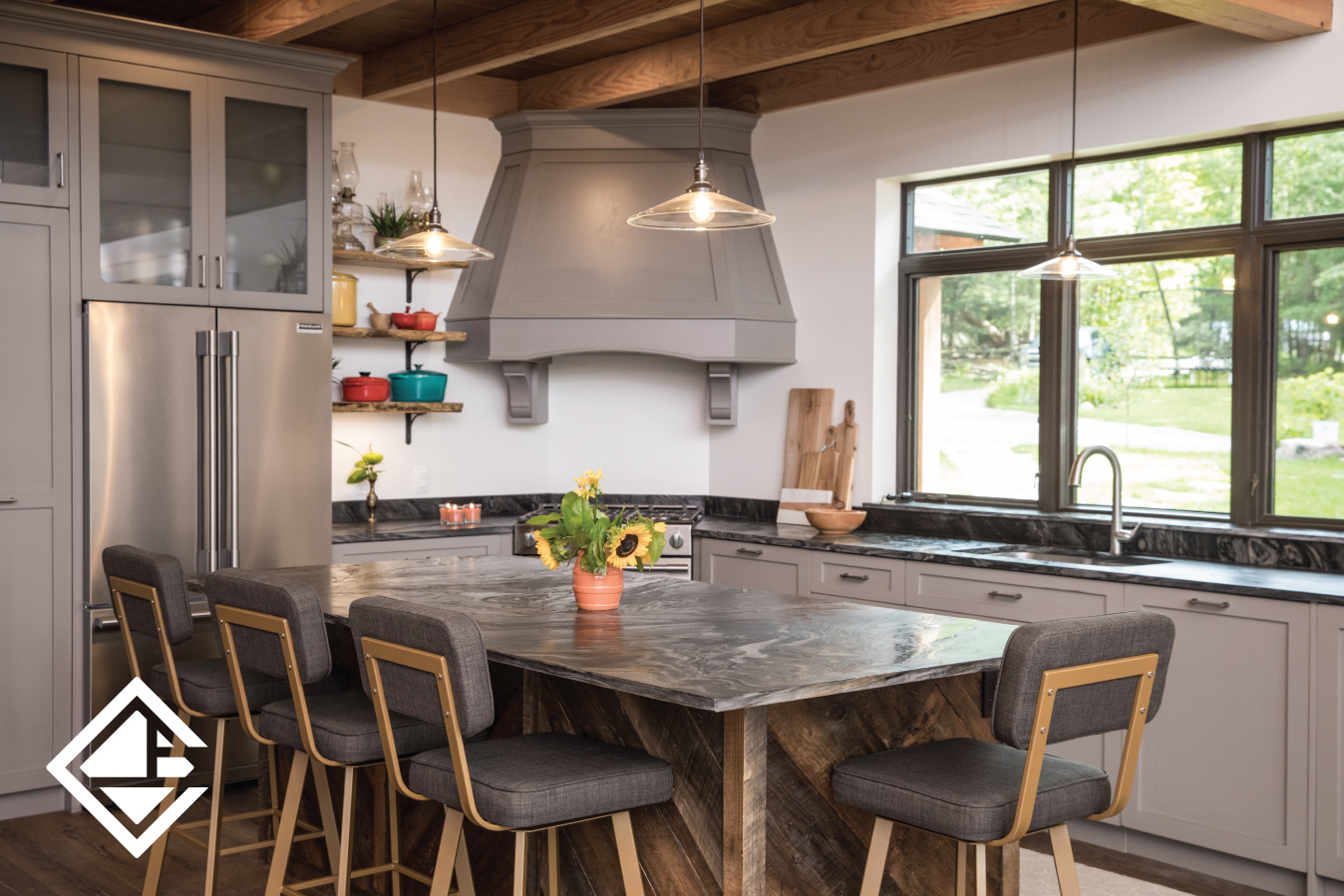 Rustic Cottage Kitchen - corner stove